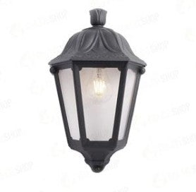 Mezza lanterna (Iesse) Nero trasp E27-Fumagalli