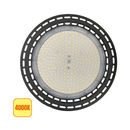 Lampada Industriale UFO NERO 200w 4000k Luce Naturale