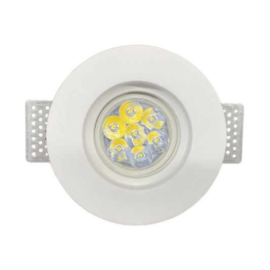 Portafaretto In Gesso Bianco Da Incasso - Tondo GU10 Ø 100 mm -