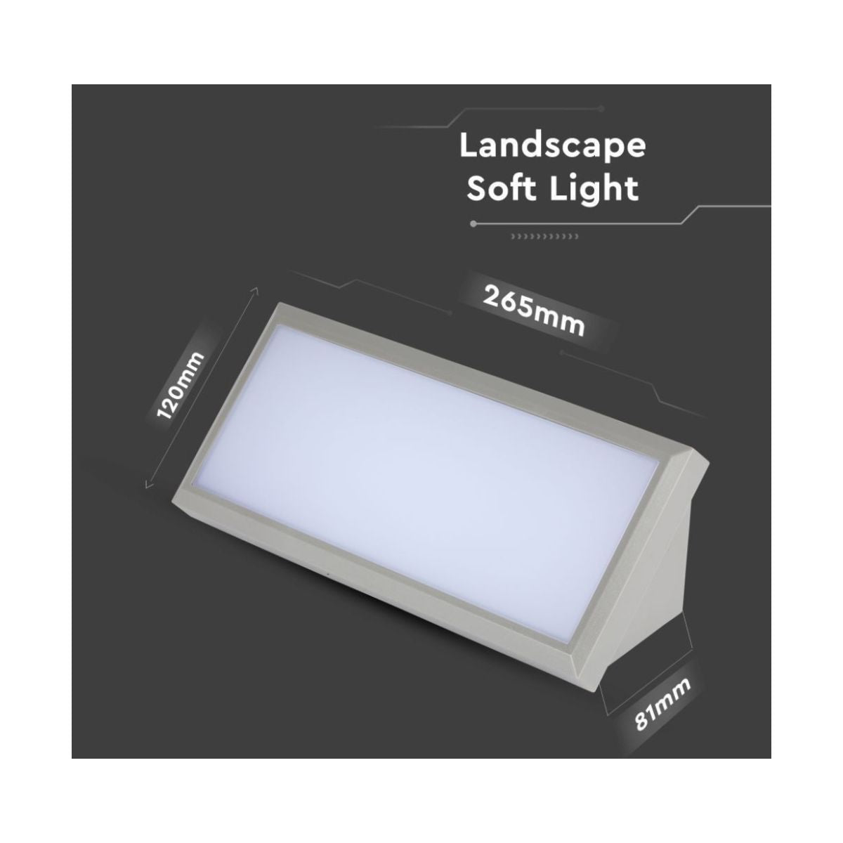 20W LED Landscape Outdoor Soft Light-Large 3000K Grey Body IP65