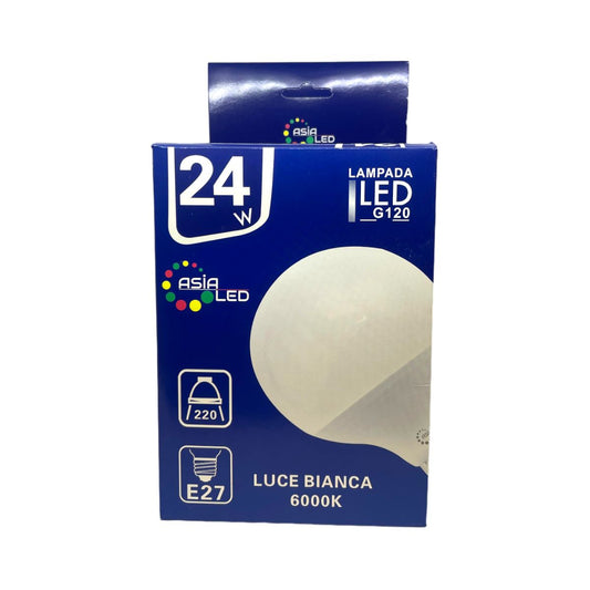 Lampadina LED E27 24w GLOBO | G120 SMD Luce Naturale 4000k - Alta Luminosità