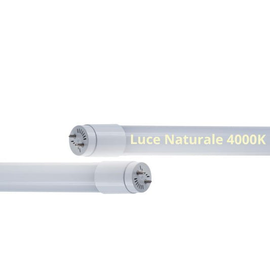 Tubo LED T8 18w Alimentazione Bilaterale Cover Opaca 120cm - Luce Naturale 4000k