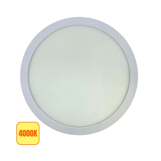 Plafoniera LED 20W Rotonda - Bianca diametro 225mm-Luce Naturale 4000k