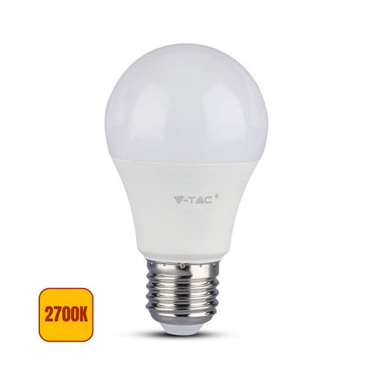 Lampadina LED 9w E27 A60 BULB Termoplastica V-TAC - Luce Calda 2700k