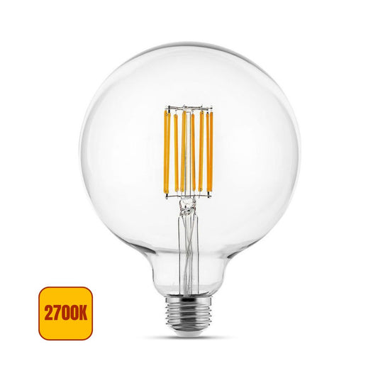 Lampadina LED Globo a Filamento E27 12w G125 - Luce Calda 2700k - Asia Led