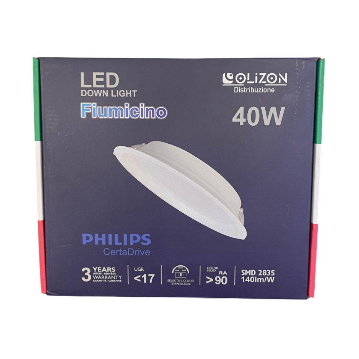 Plafoniera DownLight LED 40W Tonda Fiumicino CCT SMD 2835 140Lm/W IP54 - Olizon