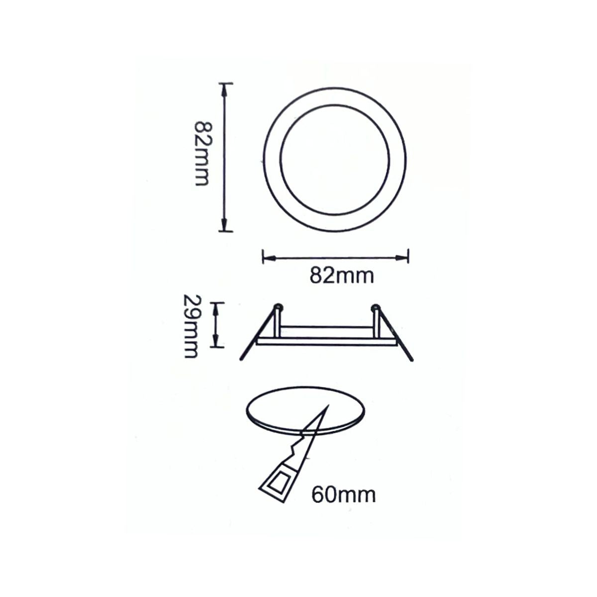 Portafaretto GU10 Quadrato –Fisso- 82mm x 82mm | Diametro 60mm Colore BIANCO-Asia LED