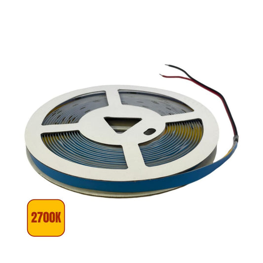 Striscia LED COB 24V 12W/Mt 140Lm/W 5Mt IP20 - Luce Calda 2700K - Olizon