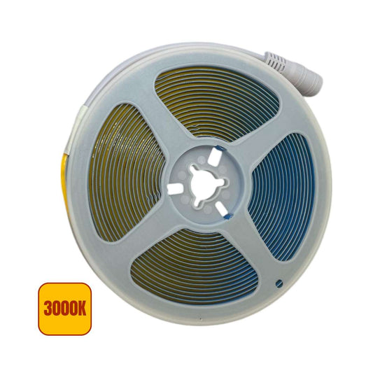 Striscia LED COB 24V Dimmerabile 18W/mt 120Lm/w 6mt IP20 - Luce Calda 3000k